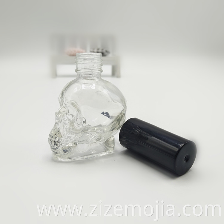 Luxury empty skull 10ml glass nail polish bottles